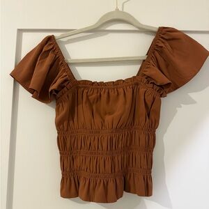 Abercrombie & Fitch Rust Off-Shoulder Blouse